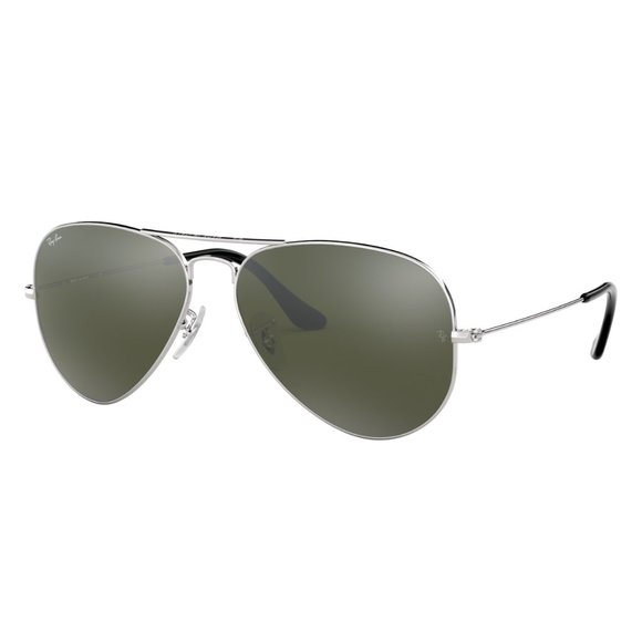 New RAY-BAN Large Metal Aviator Sunglasses Silver Frame Gray Gradient Lens